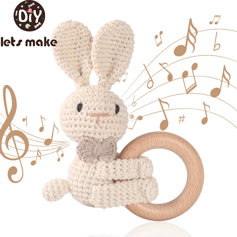 Baby Products Pictures - 1PC Crochet Animal Rabbit Rattle Toy