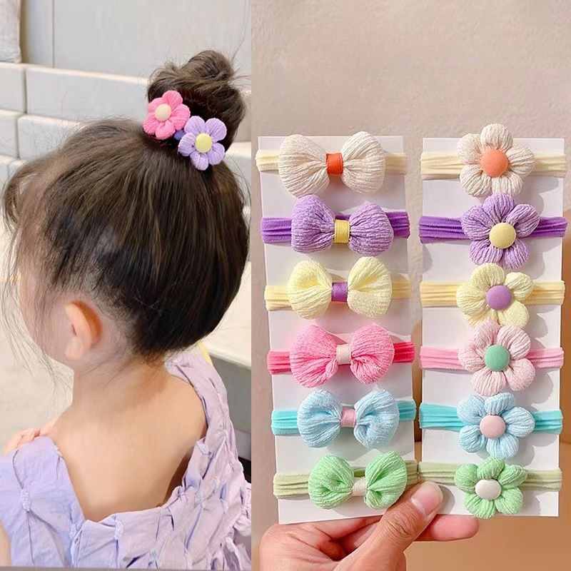 Baby Products Set - 6Pcs/Set Cute Bowknot Hair Ropes For