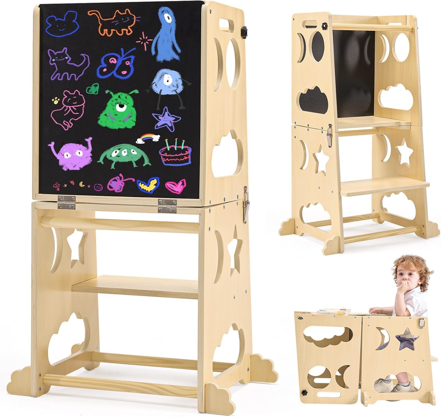 Foldable Toddler Kitchen Tower - Toddler Learning Tower review and price