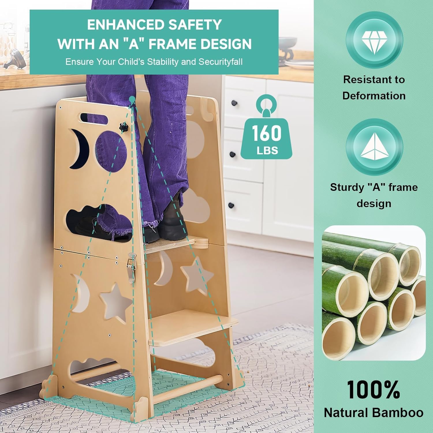 Foldable Toddler Kitchen Tower - Toddler Learning Tower review and price