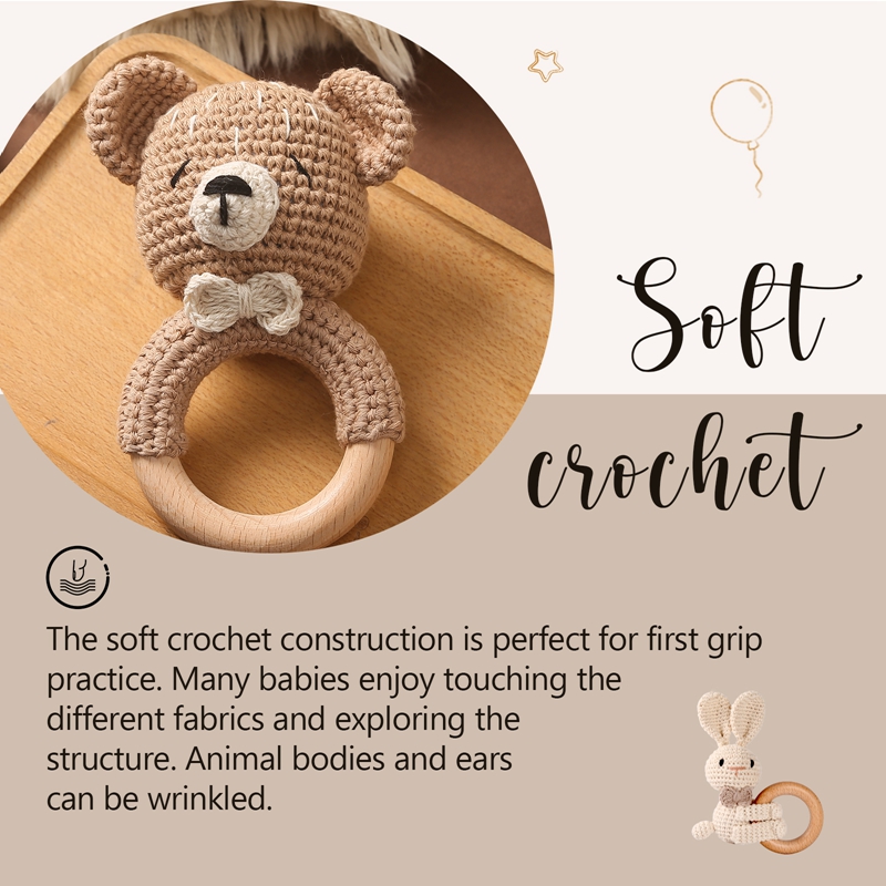 1PC Crochet Animal Bear Rattle - Baby Products Pictures review and price