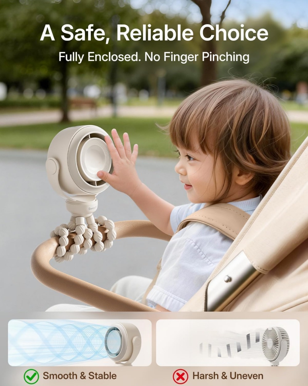 Portable Stroller Fan, Pinch-P - Baby Products Cream review and price