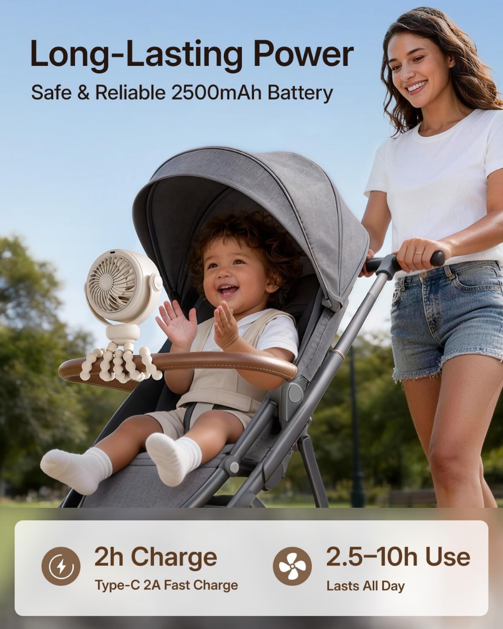 Portable Stroller Fan, Pinch-P - Baby Products Cream review and price