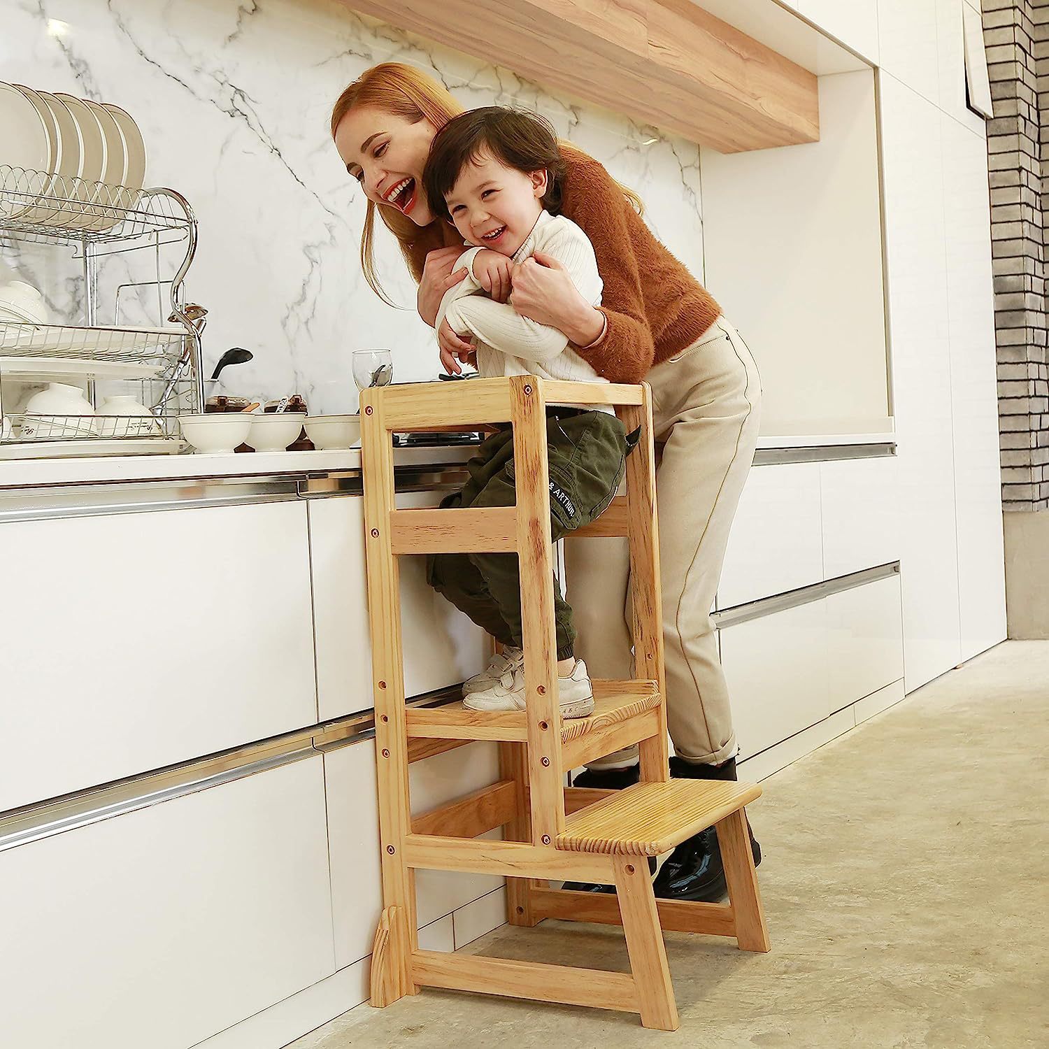 Adjustable Height Ladder Stool - Toddler Learning Tower review and price