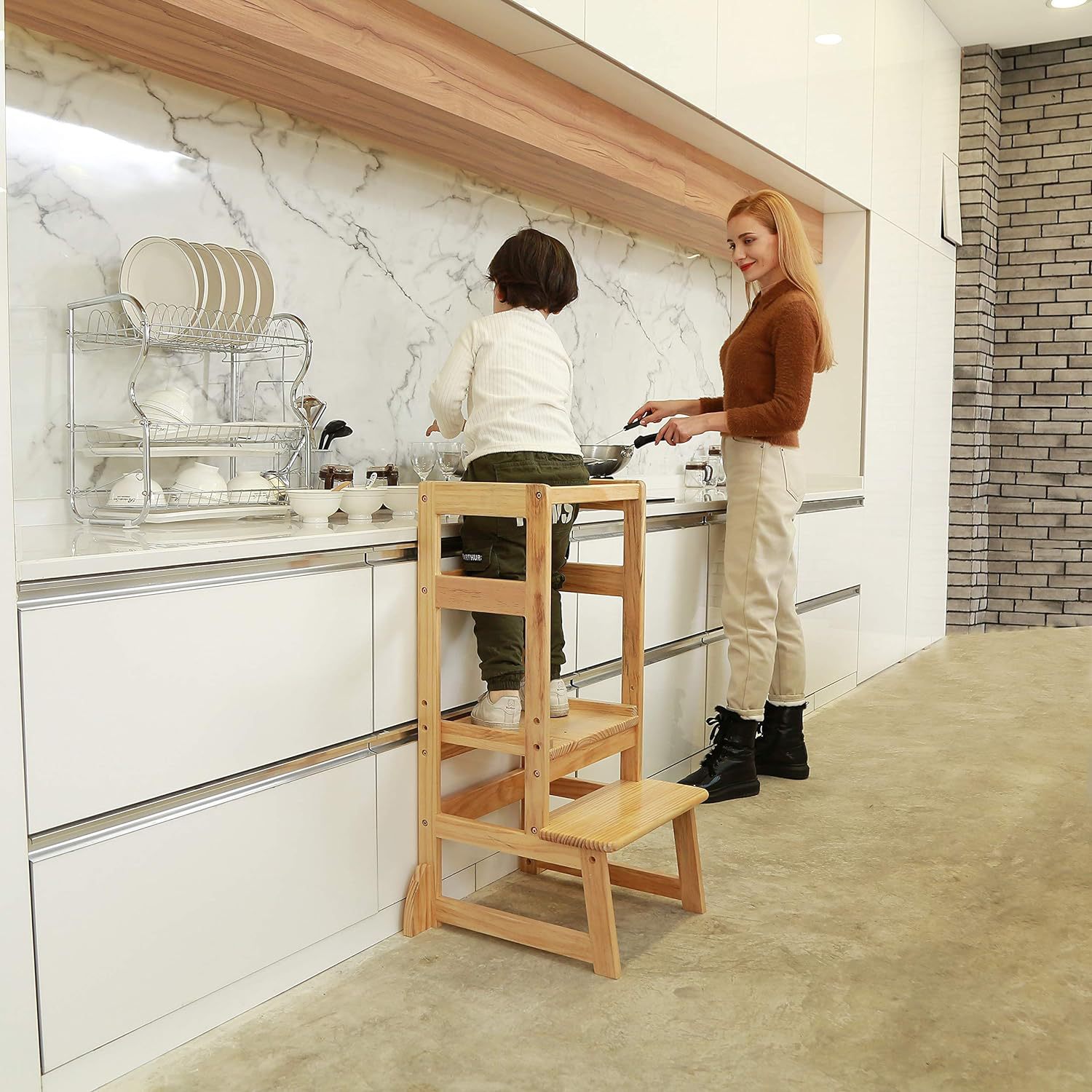 Adjustable Height Ladder Stool - Toddler Learning Tower review and price