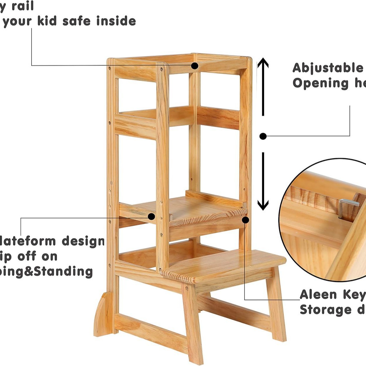 Adjustable Height Ladder Stool - Toddler Learning Tower review and price