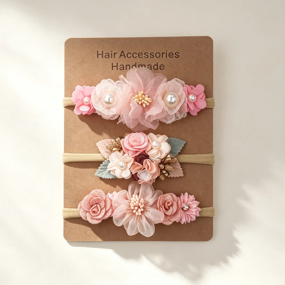 3pcs Baby Girl Elastic Headban - Baby Products Set review and price