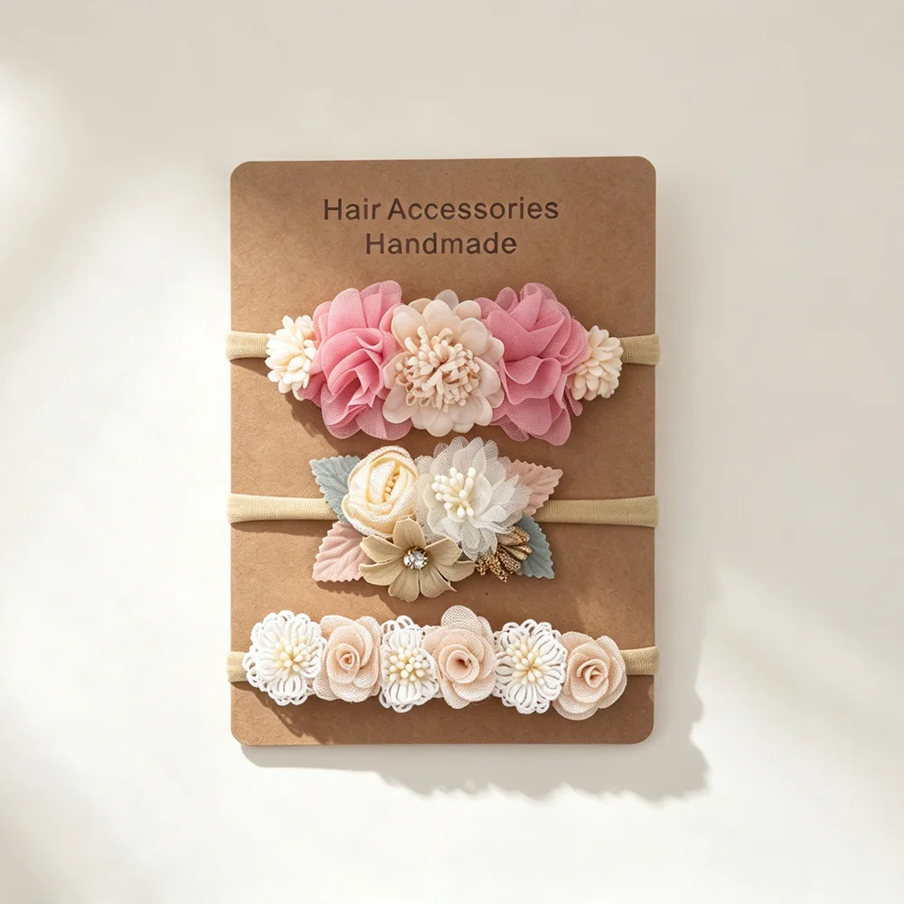3pcs Baby Girl Elastic Headban - Baby Products Set review and price