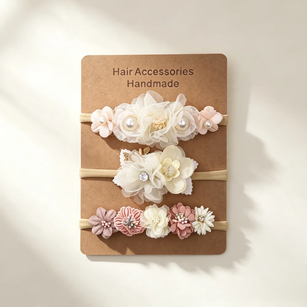 3pcs Baby Girl Elastic Headban - Baby Products Set review and price