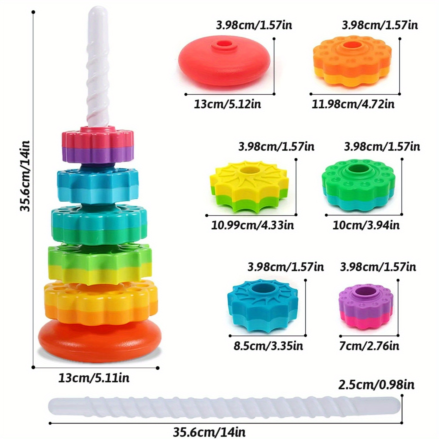 Rotating Rainbow Tower Stack & - Toddler Learning Tower review and price