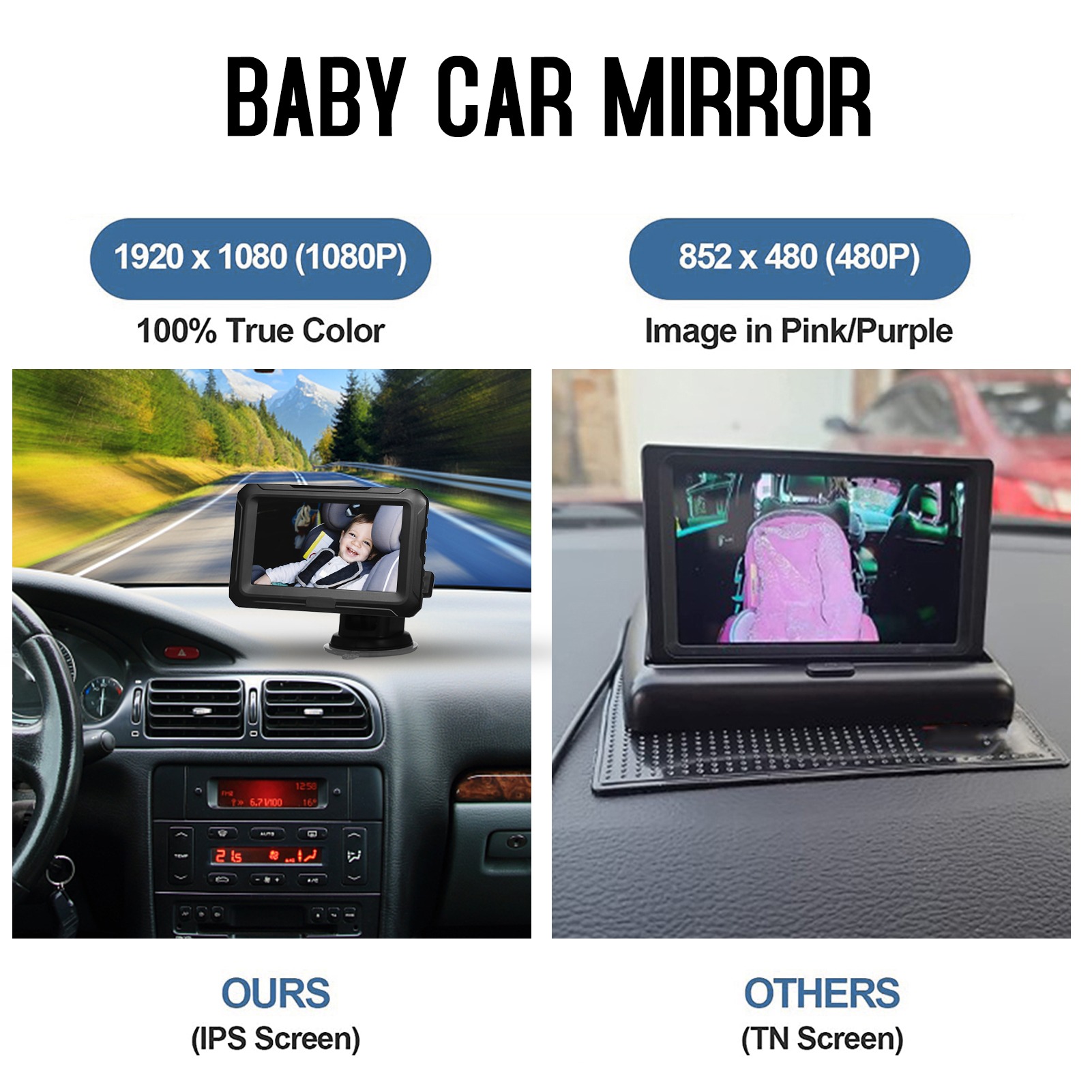 1080P Baby Car Mirror with 4.3 - Baby Products Video review and price