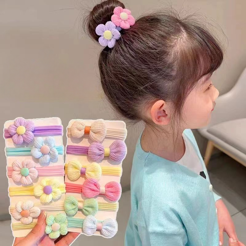 6Pcs/Set Cute Bowknot Hair Rop - Baby Products Set review and price