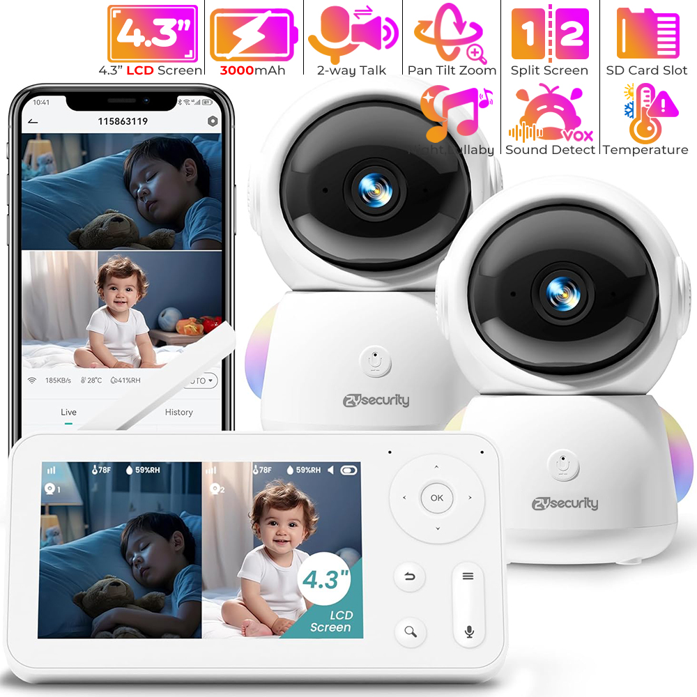 2K Baby Monitor with 2 Cameras - Baby Products Video review and price